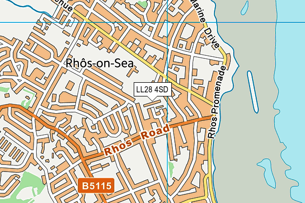 LL28 4SD map - OS VectorMap District (Ordnance Survey)