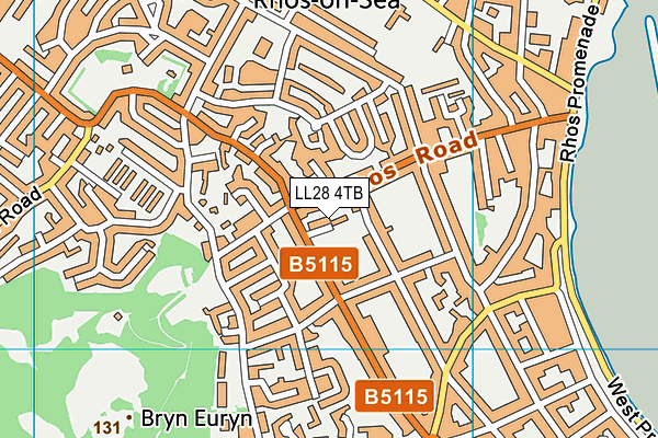 LL28 4TB map - OS VectorMap District (Ordnance Survey)