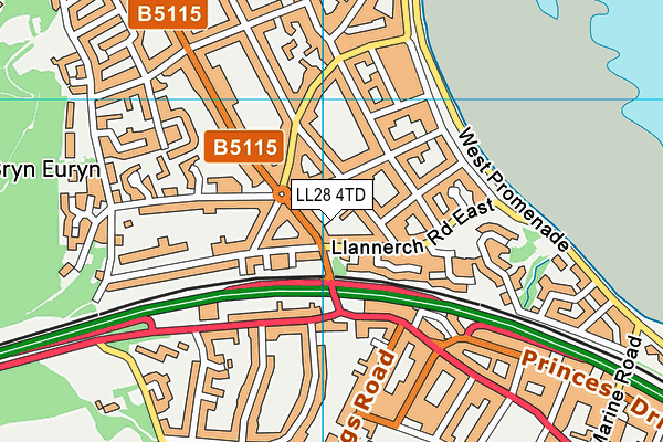 LL28 4TD map - OS VectorMap District (Ordnance Survey)