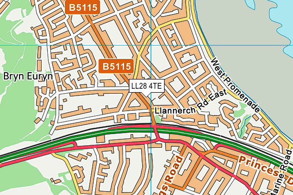 LL28 4TE map - OS VectorMap District (Ordnance Survey)