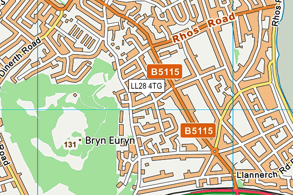 LL28 4TG map - OS VectorMap District (Ordnance Survey)