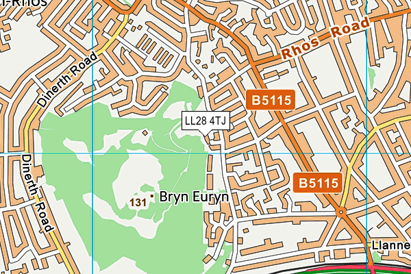 LL28 4TJ map - OS VectorMap District (Ordnance Survey)