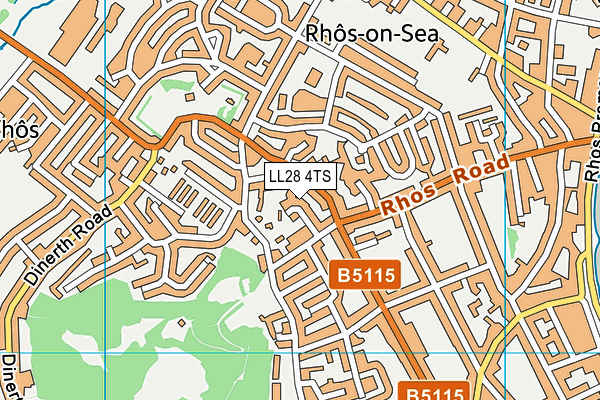 LL28 4TS map - OS VectorMap District (Ordnance Survey)