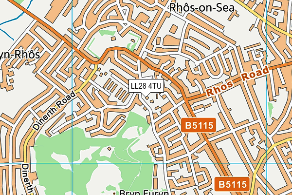 LL28 4TU map - OS VectorMap District (Ordnance Survey)