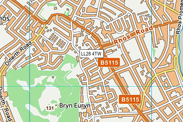 LL28 4TW map - OS VectorMap District (Ordnance Survey)