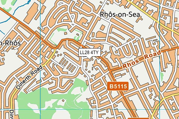 LL28 4TY map - OS VectorMap District (Ordnance Survey)
