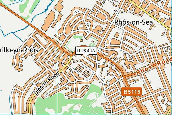 LL28 4UA map - OS VectorMap District (Ordnance Survey)