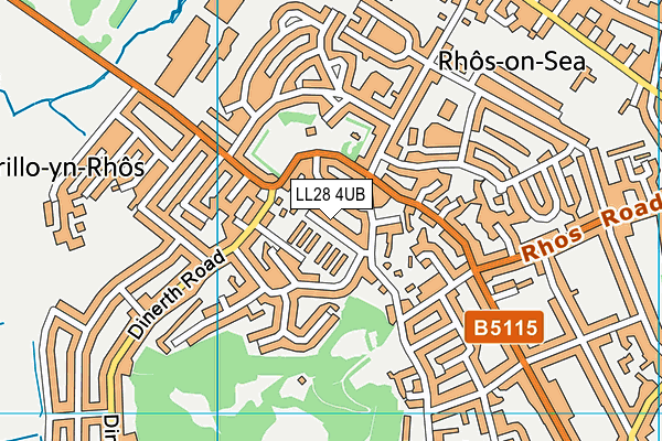 LL28 4UB map - OS VectorMap District (Ordnance Survey)