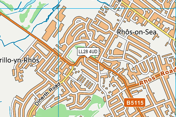 LL28 4UD map - OS VectorMap District (Ordnance Survey)