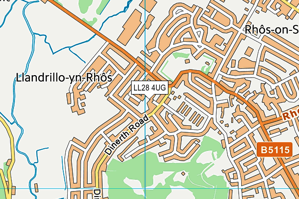 LL28 4UG map - OS VectorMap District (Ordnance Survey)