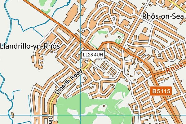 LL28 4UH map - OS VectorMap District (Ordnance Survey)