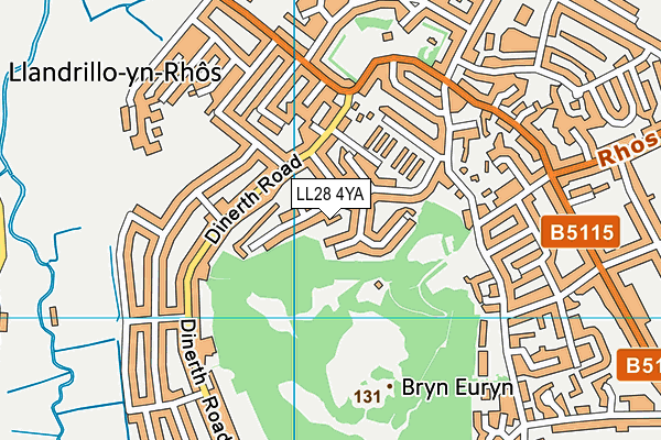 LL28 4YA map - OS VectorMap District (Ordnance Survey)