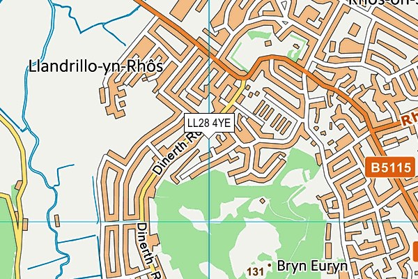 LL28 4YE map - OS VectorMap District (Ordnance Survey)