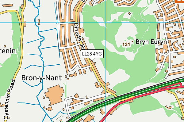 LL28 4YG map - OS VectorMap District (Ordnance Survey)