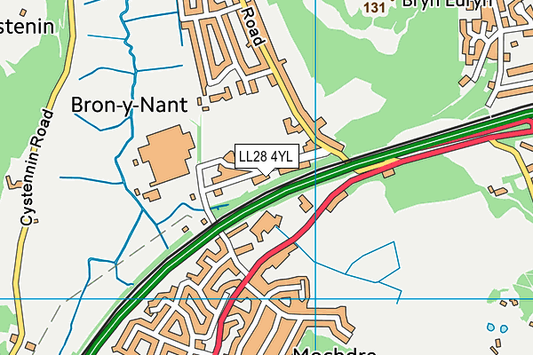 LL28 4YL map - OS VectorMap District (Ordnance Survey)