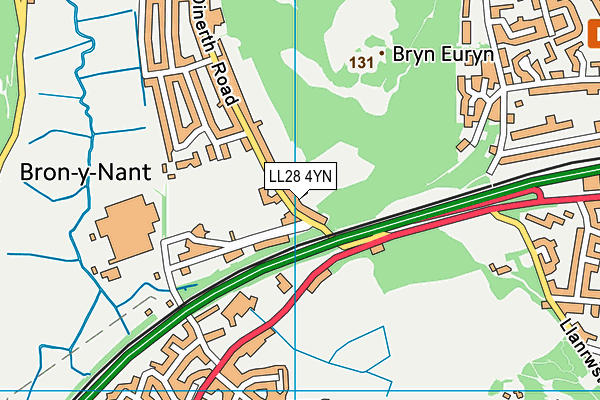 LL28 4YN map - OS VectorMap District (Ordnance Survey)