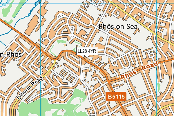 LL28 4YR map - OS VectorMap District (Ordnance Survey)