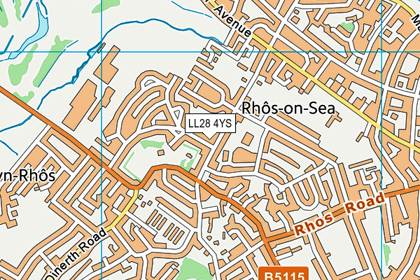 LL28 4YS map - OS VectorMap District (Ordnance Survey)