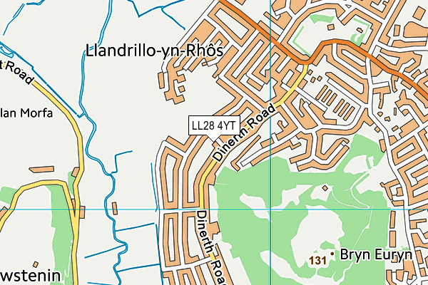 LL28 4YT map - OS VectorMap District (Ordnance Survey)