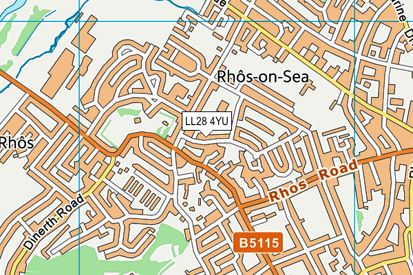 LL28 4YU map - OS VectorMap District (Ordnance Survey)