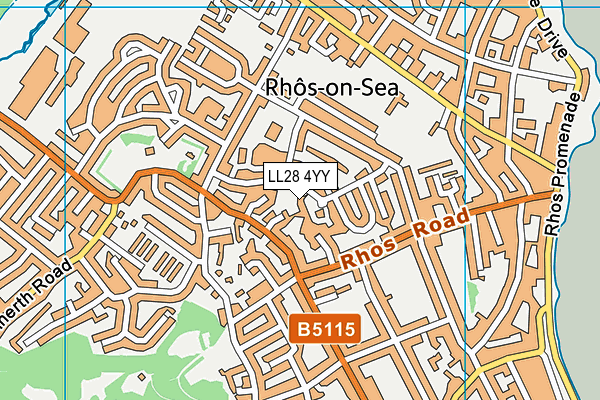 LL28 4YY map - OS VectorMap District (Ordnance Survey)