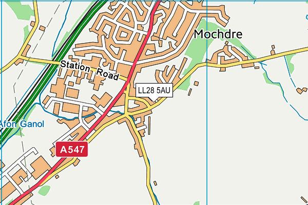 Ysgol Cystennin map (LL28 5AU) - OS VectorMap District (Ordnance Survey)