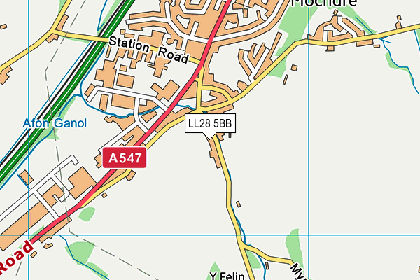 LL28 5BB map - OS VectorMap District (Ordnance Survey)