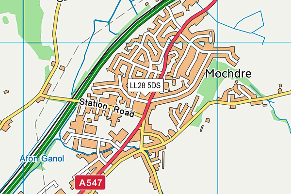 LL28 5DS map - OS VectorMap District (Ordnance Survey)