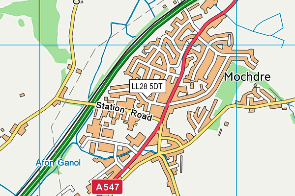 LL28 5DT map - OS VectorMap District (Ordnance Survey)