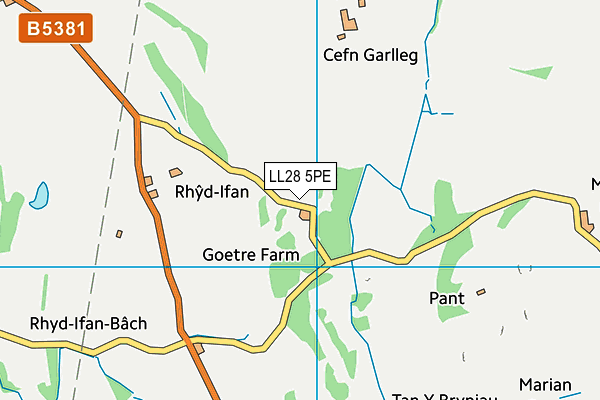 LL28 5PE map - OS VectorMap District (Ordnance Survey)