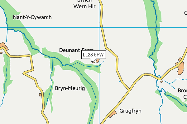 LL28 5PW map - OS VectorMap District (Ordnance Survey)