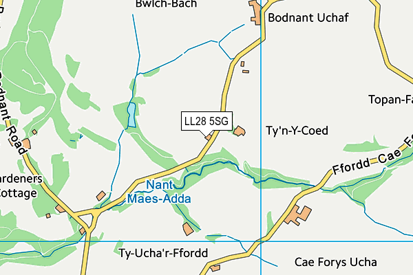 LL28 5SG map - OS VectorMap District (Ordnance Survey)