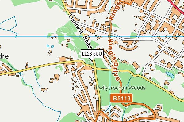 LL28 5UU map - OS VectorMap District (Ordnance Survey)