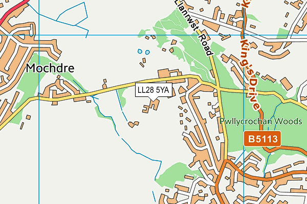 LL28 5YA map - OS VectorMap District (Ordnance Survey)