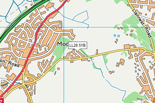 LL28 5YB map - OS VectorMap District (Ordnance Survey)