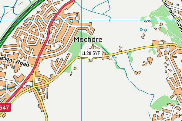 LL28 5YF map - OS VectorMap District (Ordnance Survey)