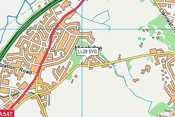 LL28 5YG map - OS VectorMap District (Ordnance Survey)