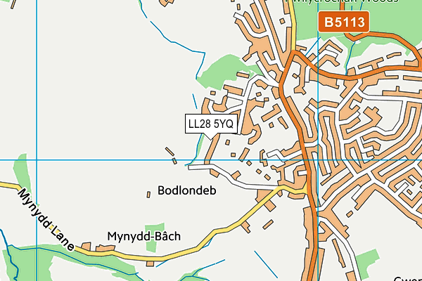 LL28 5YQ map - OS VectorMap District (Ordnance Survey)