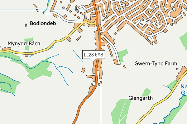 LL28 5YS map - OS VectorMap District (Ordnance Survey)
