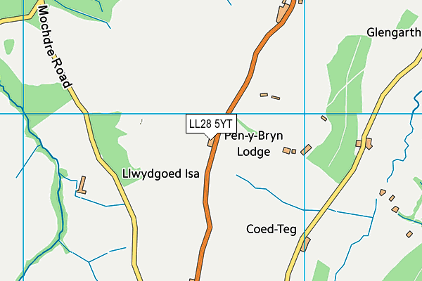 LL28 5YT map - OS VectorMap District (Ordnance Survey)