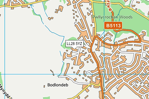 LL28 5YZ map - OS VectorMap District (Ordnance Survey)