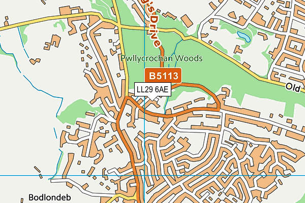 LL29 6AE map - OS VectorMap District (Ordnance Survey)