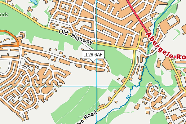 LL29 6AF map - OS VectorMap District (Ordnance Survey)