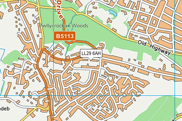 LL29 6AH map - OS VectorMap District (Ordnance Survey)