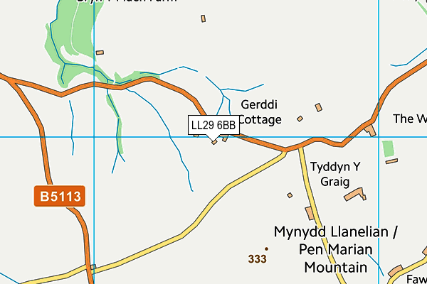 LL29 6BB map - OS VectorMap District (Ordnance Survey)
