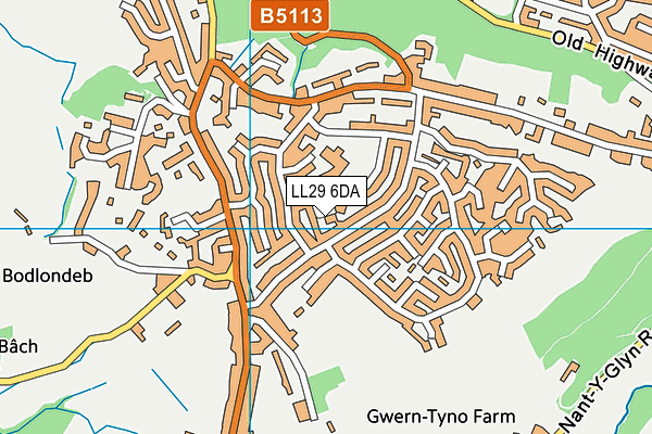 LL29 6DA map - OS VectorMap District (Ordnance Survey)