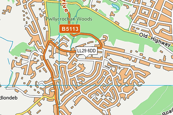 Ysgol Pen Y Bryn map (LL29 6DD) - OS VectorMap District (Ordnance Survey)