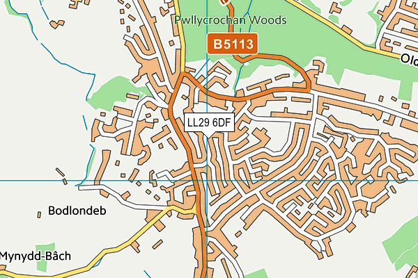 LL29 6DF map - OS VectorMap District (Ordnance Survey)