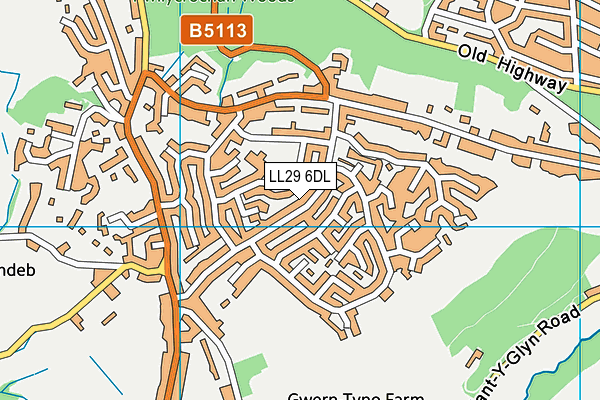 LL29 6DL map - OS VectorMap District (Ordnance Survey)