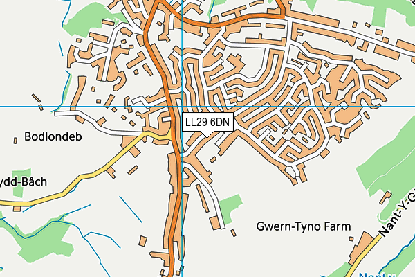 LL29 6DN map - OS VectorMap District (Ordnance Survey)